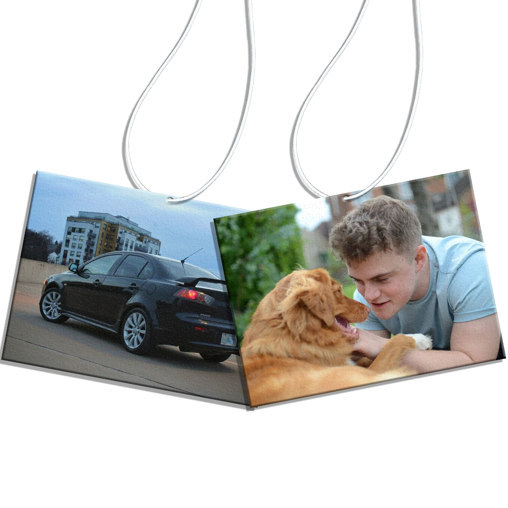 2X Rectangle Personalised Custom Car Air Freshener With Your Photo