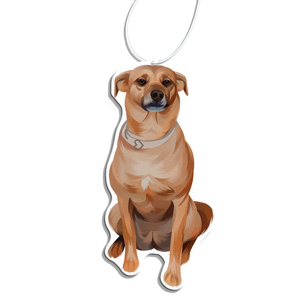 Personalised Custom Car Air Freshener With Your Illustrated Pet's Photo